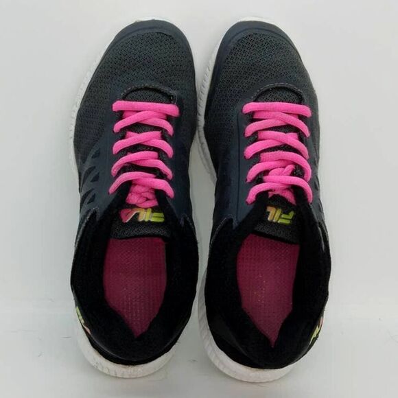 FILA Girl's Pre-owned Charcoal Gray & Pink Running Sneakers - sz. 3 1/2Y - Picture 3 of 6